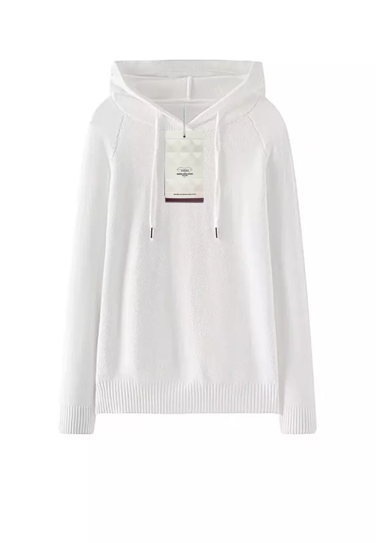 VANSASolid Color Hooded Knitted Sweater VCW-Kw-05232
