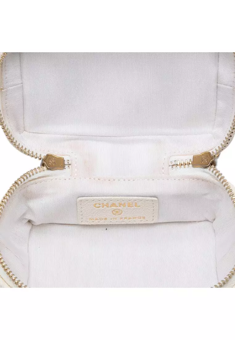 Pre-Loved Chanel Mini Caviar Chain Zip Around Vanity Case