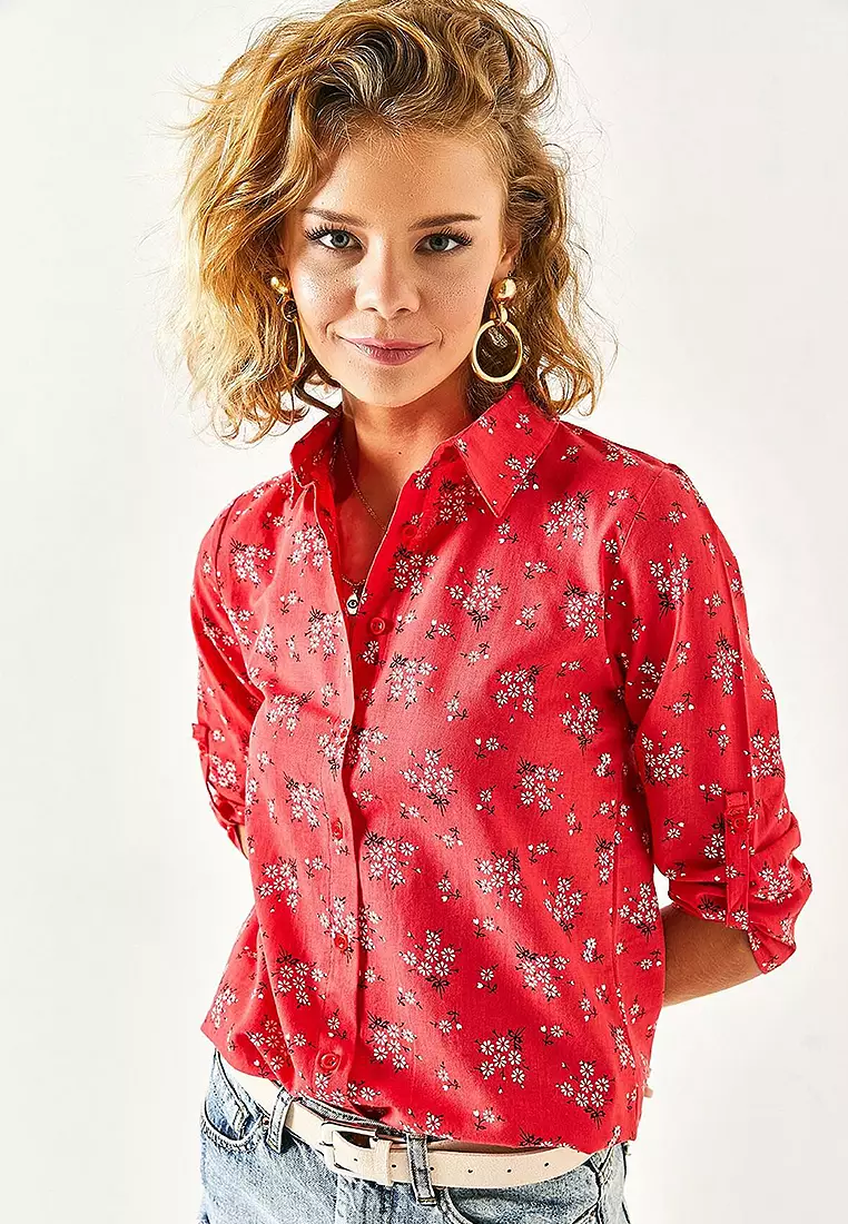 Folded Sleeve Linen Shirt