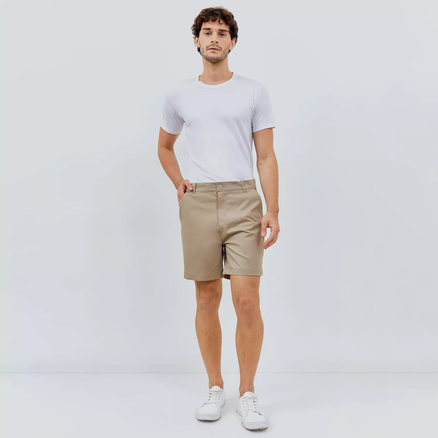 Paulmay Celana Chino Pria Pendek Reguler Fit - Brown