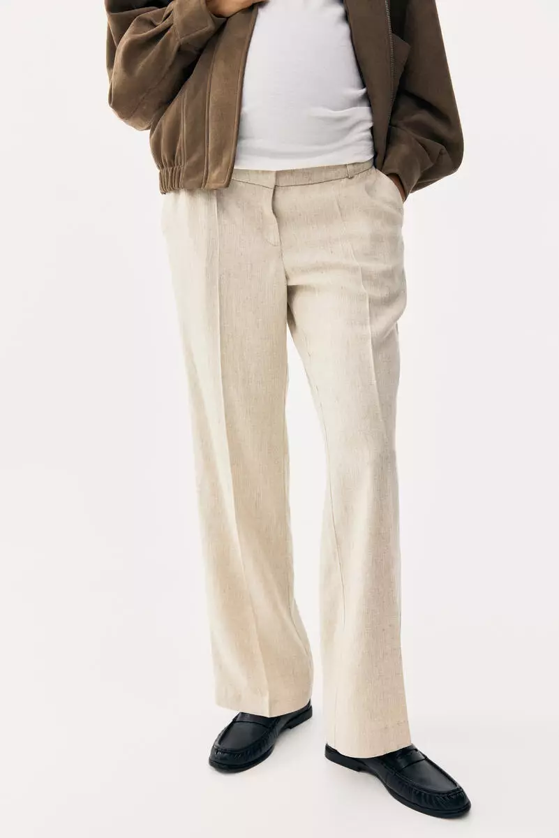 MAMA Linen-blend tailored trousers