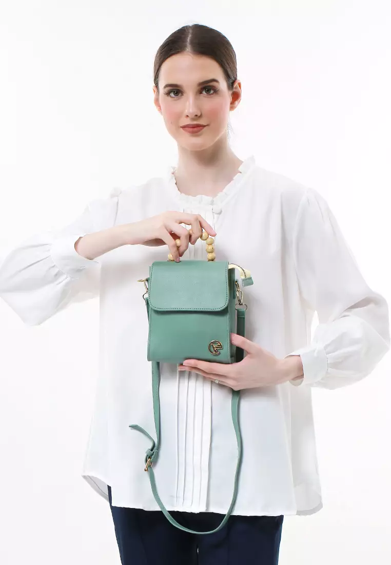 Tamara Tas Manik Mini Desain Simple High Quality - Soft Green