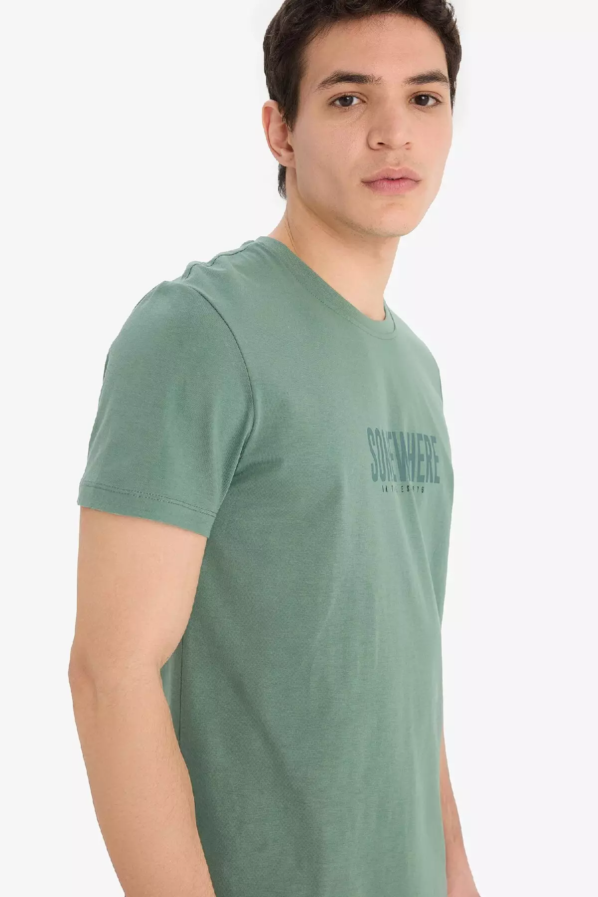 100% Cotton Slim Fit Slim Fit Crew Neck Printed Short Sleeve T-Shirt A2645Ax25Sm