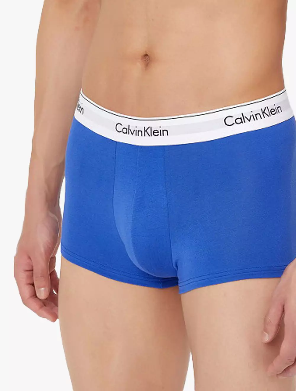 CK UNDERWEAR - MODERN COTTON STRETCH TRUNKS 2PK - blue