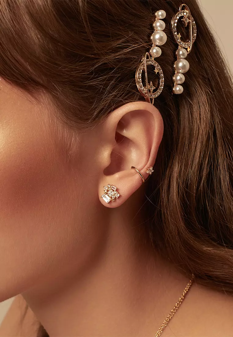 Gold hotsell pave earrings