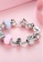 YOUNIQ pink and blue and silver YOUNIQ Silver Charm Bracelet with Kitty Pendant Blue Murano Glass Beads Crystal Love Heart - 16cm 0FA58AC1A19BA0GS_3