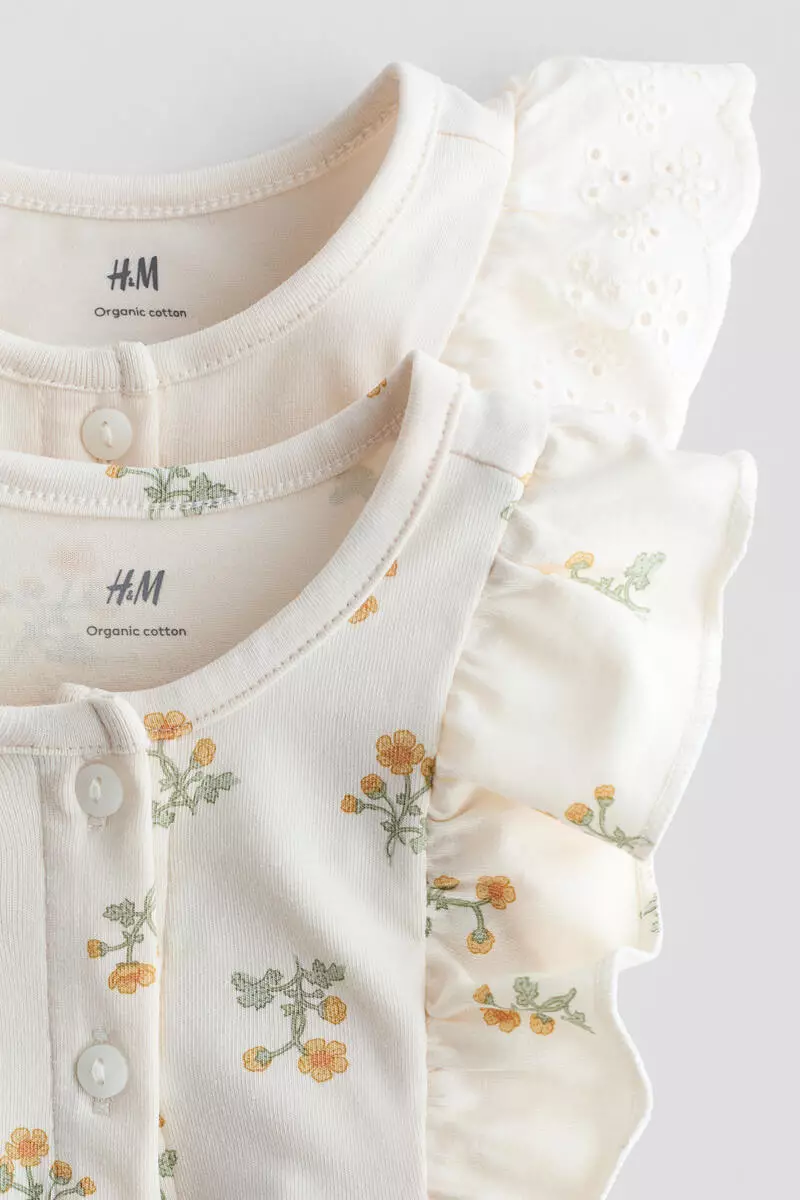 2-pack frill-detail romper suits