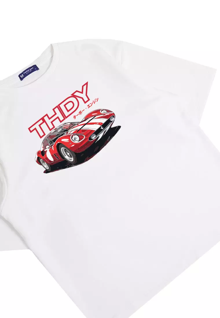 MTS10 Kaos Oversize Gambar Mobil Scuba Bahan Tebal "cobra ferrari" Putih