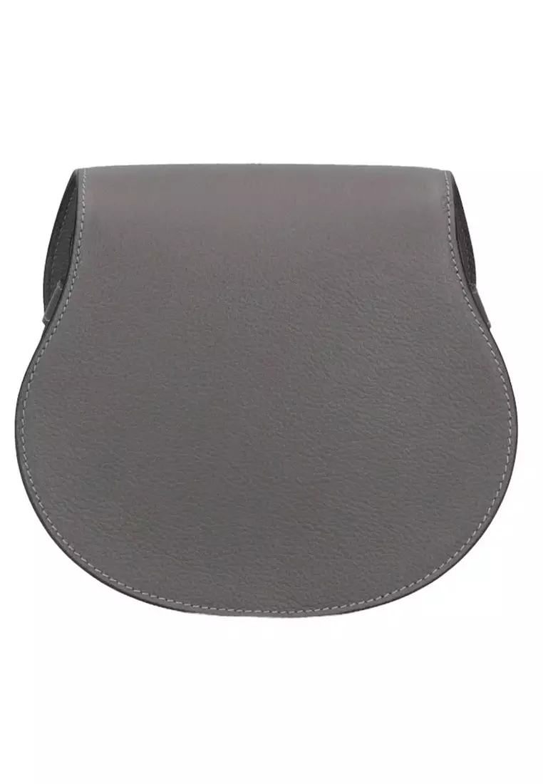 Small Marcie Saddle Crossbody Bag in Elephant Grey