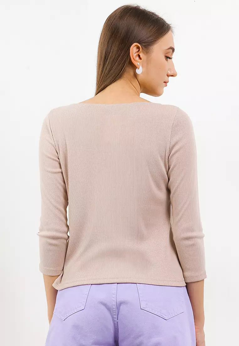 Rib Knit Lark Tee Crew Neck