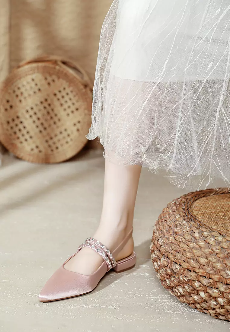 2.5CM Rhinestone Strap Slingback Heel TE578-29