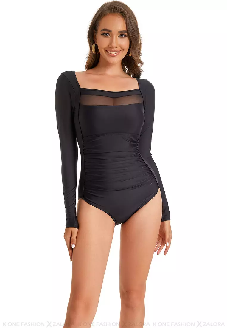 Buy Its Me Sexy Mesh Patchwork One Piece Swimsuit 2024 Online Zalora