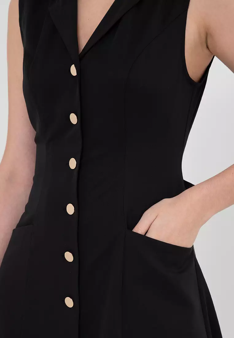 Zalora button store down dress