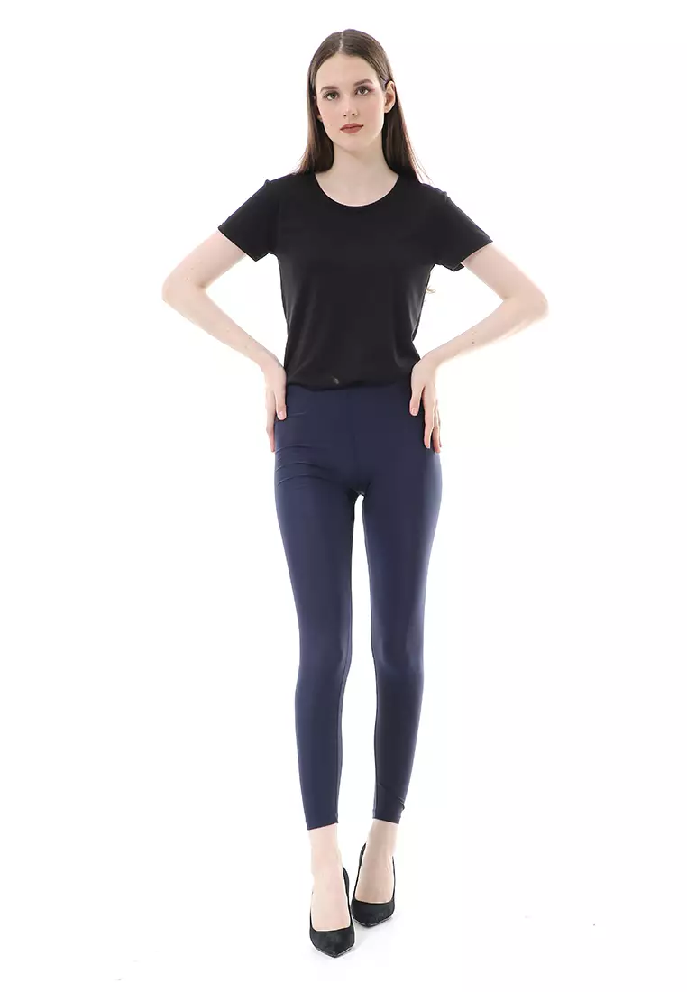 Kavita Celana Legging Bawahan Wanita Motif Polos Relaxed Fit High Quality - Navy