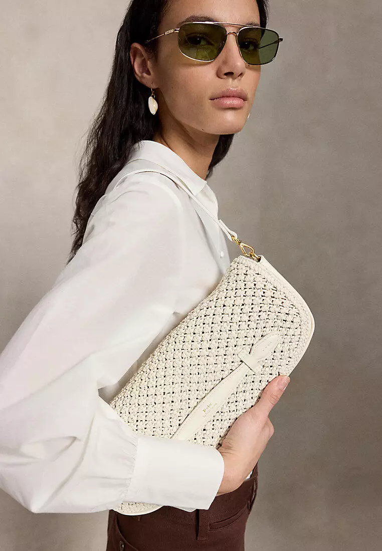 Polo Ralph Lauren Women Bellport Woven Leather Long-Flap Clutch