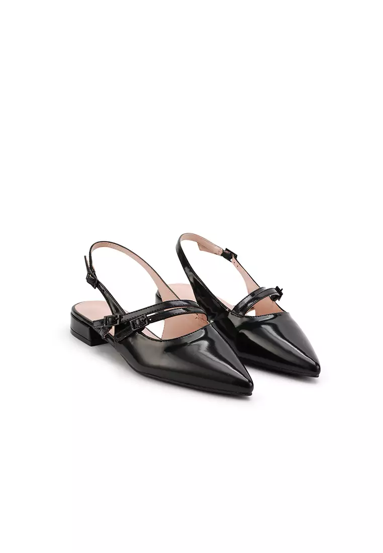 BUCKLE SLINGBACK LOW HEEL