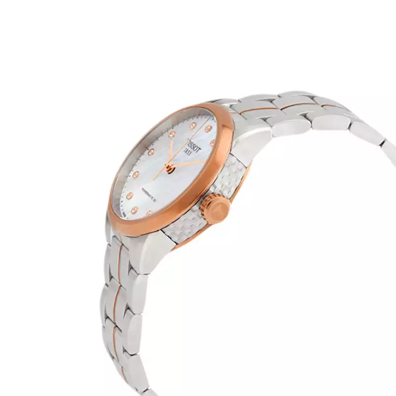 Jam Tangan Wanita Tissot Luxury Automatic 33mm T-Classic T086.207.22.116.00 MOP Dial Dual Tone Stainless Steel Strap