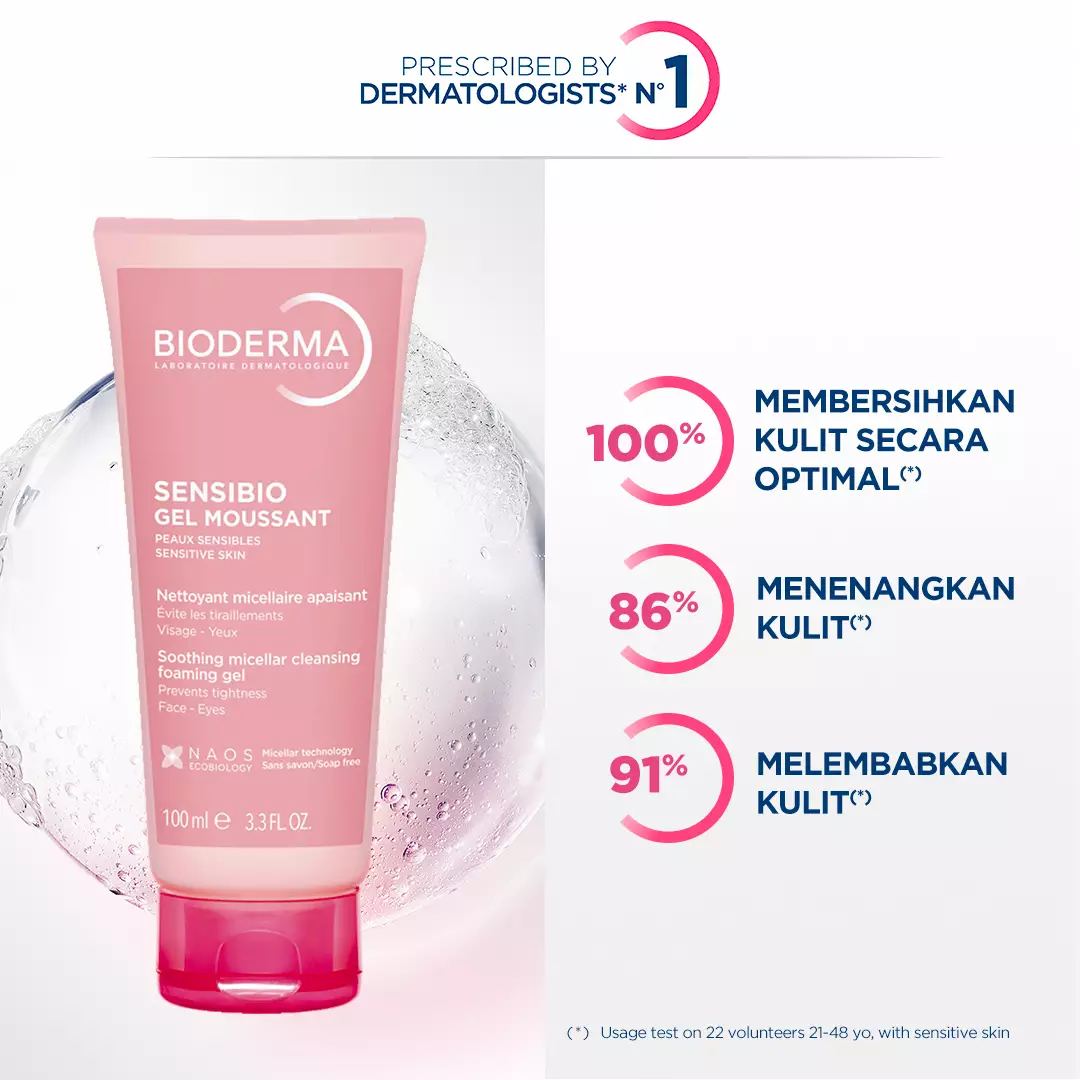 Bioderma Sensibio Gel Moussant 100 ml - Facial Wash untuk Semua Jenis Kulit / Kulit Sensitif