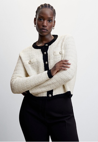 Mango Pocket Tweed Cardigan | ZALORA Philippines