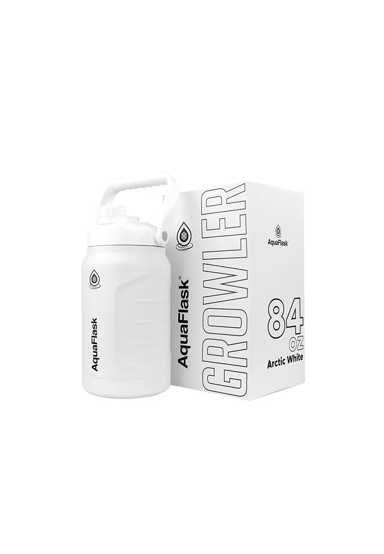 Buy Aquaflask 84oz Growler V2 Arctice White Wide Mouth Water Bottle ...