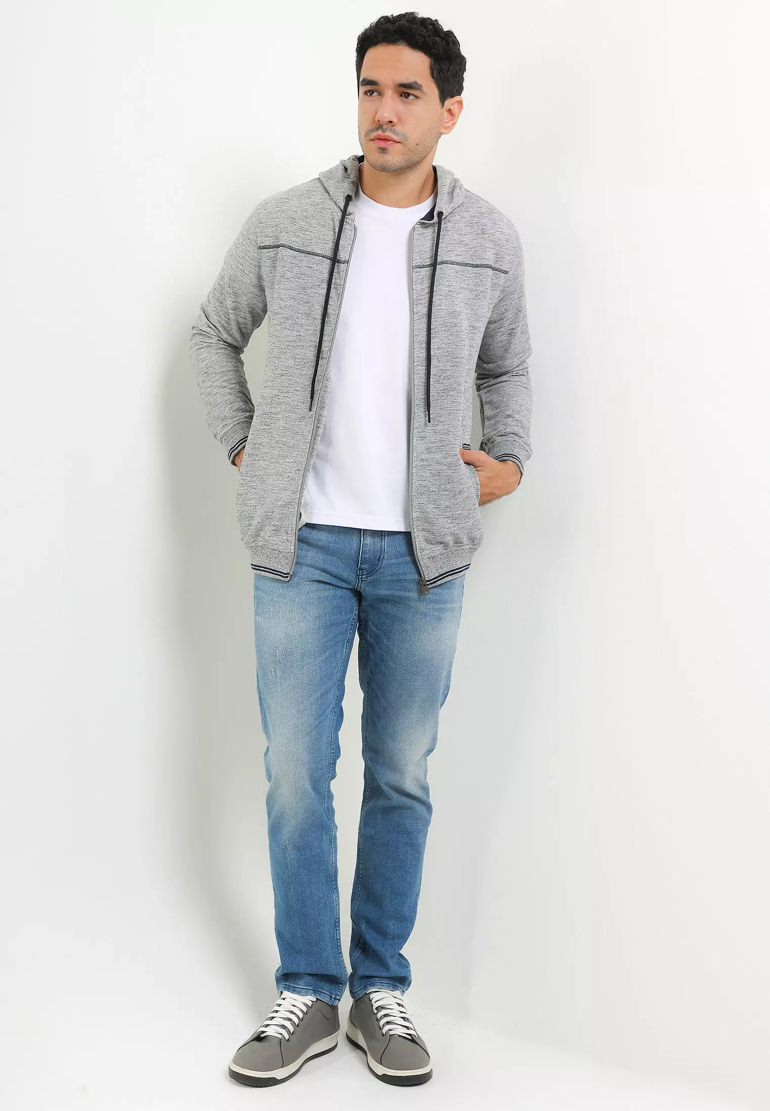 Cressida Sweatshirt Hoodie Zipper Misty Grey - BB041G