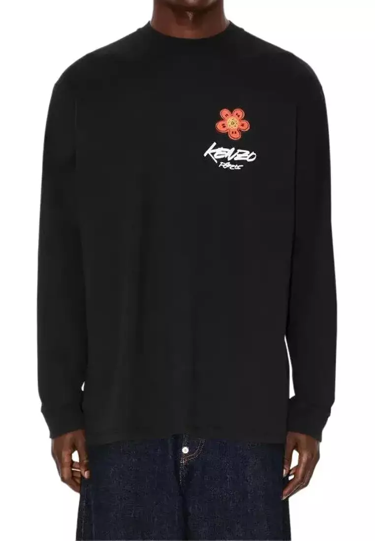 Men's Long Sleeved T-shirt in Black FF65TL3514SG