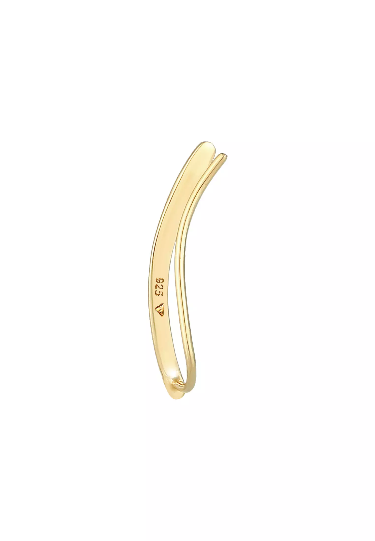 Earrings Single Earclimber Domed Basic Trend Blogger Gold Plated