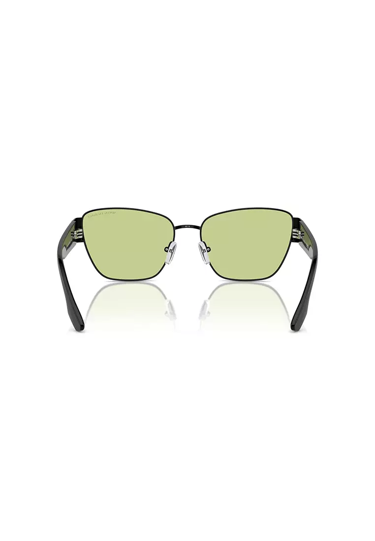 Women's Irregular Frame Black Metal Sunglasses - AX2051S