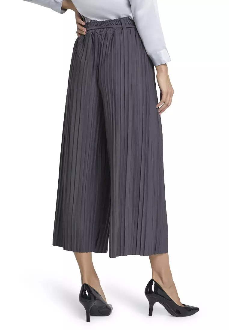 Danette Celana Kulot Import Tali Pita Bawahan Wanita Premium Quality - Dark Grey