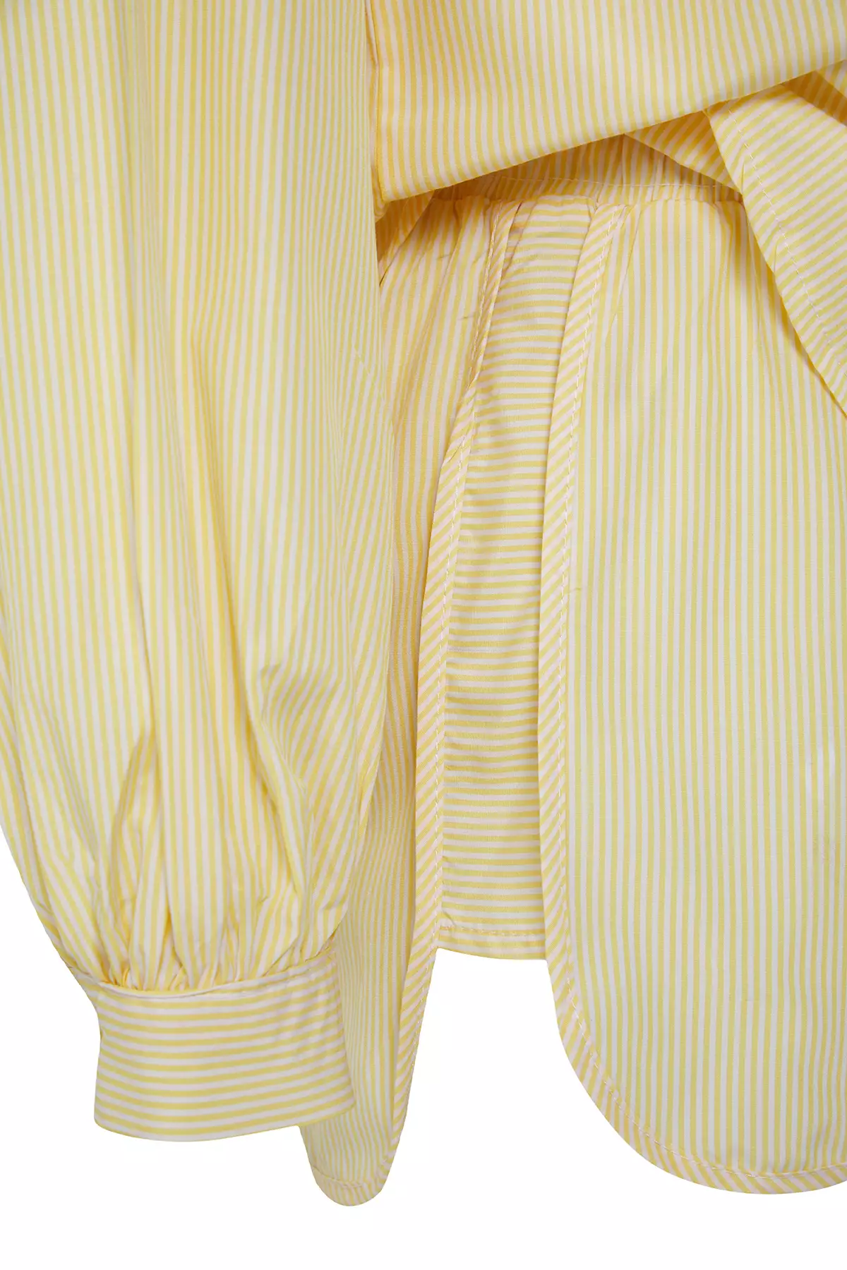 Yellow Striped Shirt Shorts Beach Set TBESS25AU00053