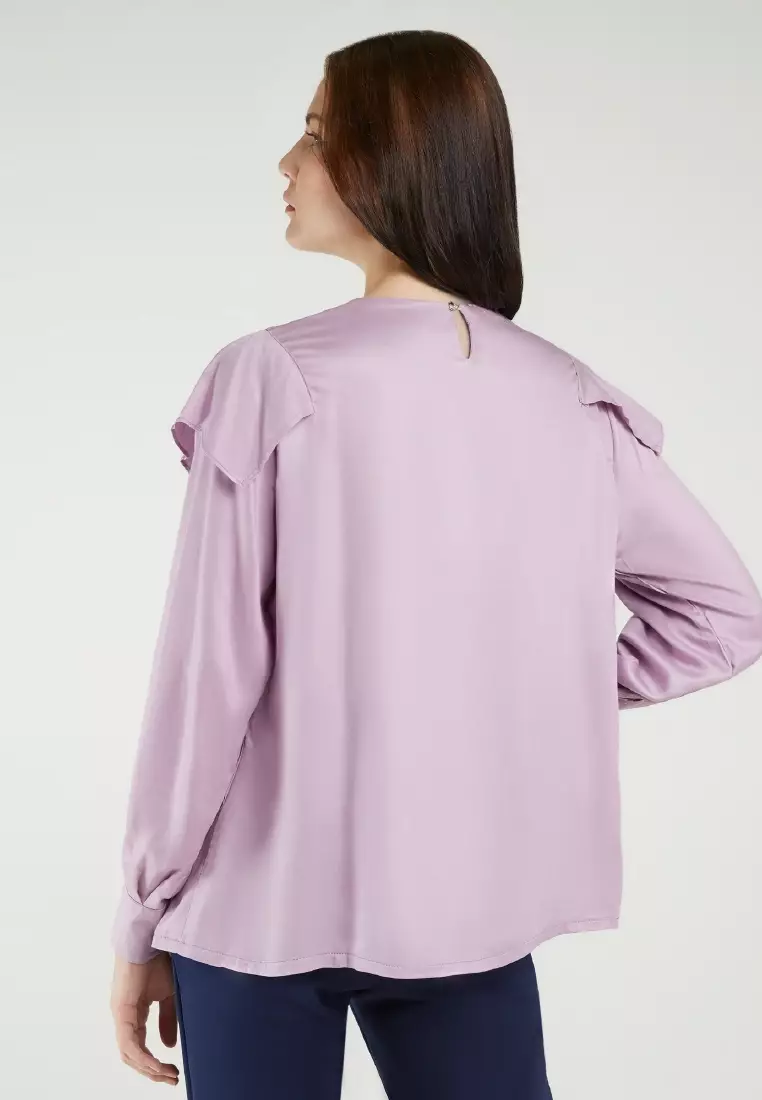 Mayonette Novalee Top - Baju Atasan Wanita Terbaru Blouse Korean Style - Lilac