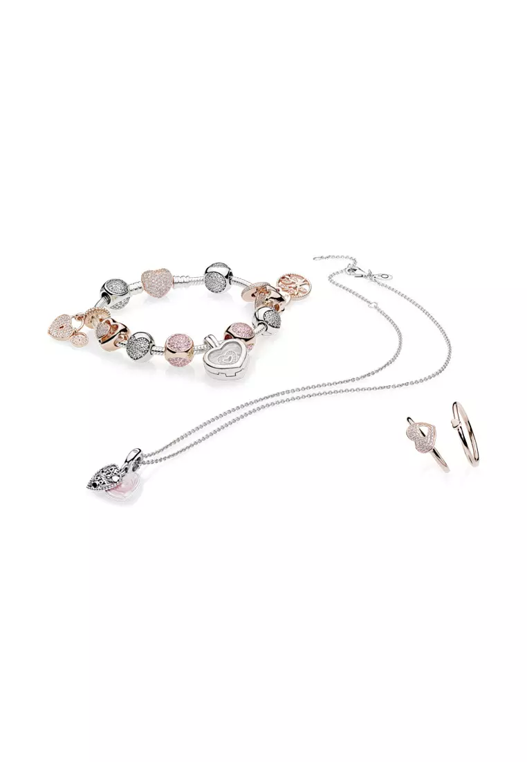 Buy PANDORA Pandora Moments 14k Rose Gold-Plated Pavé Heart Clasp