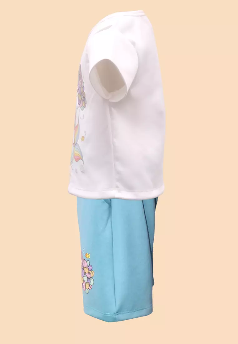Two Mix Setelan Anak Perempuan - Setelan Baju Anak Cewek Bahan Kaos Scuba Size 1-8 4206 Tosca