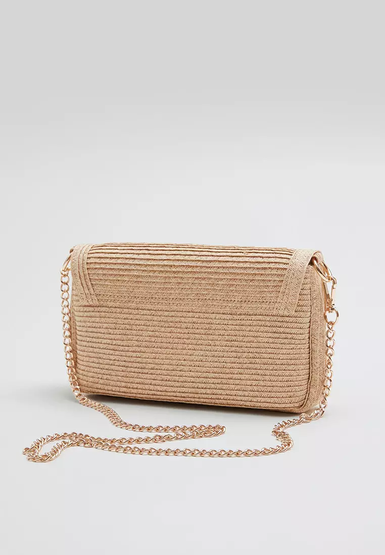 Gold outlet straw clutch