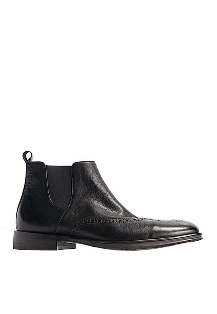 VANSA Top Layer Cowhide Engraved Chelsea Boots VSM-B2006913