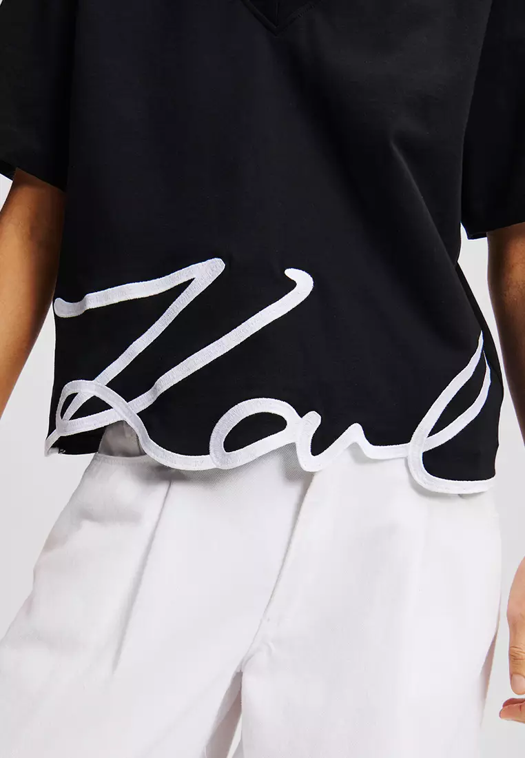 Karl Signature V-Neck T-Shirt