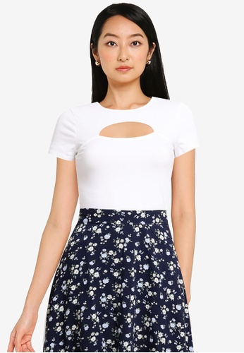 Hollister white Cut Out Baby Tee A9D7DAA43DBD93GS_1