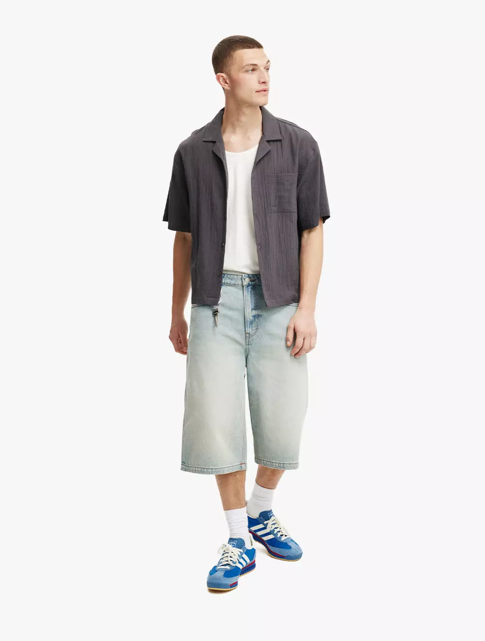 Cotton On - SHIRTS - Riviera Box Fit Short Sleeve Shirt - FADED SLATE