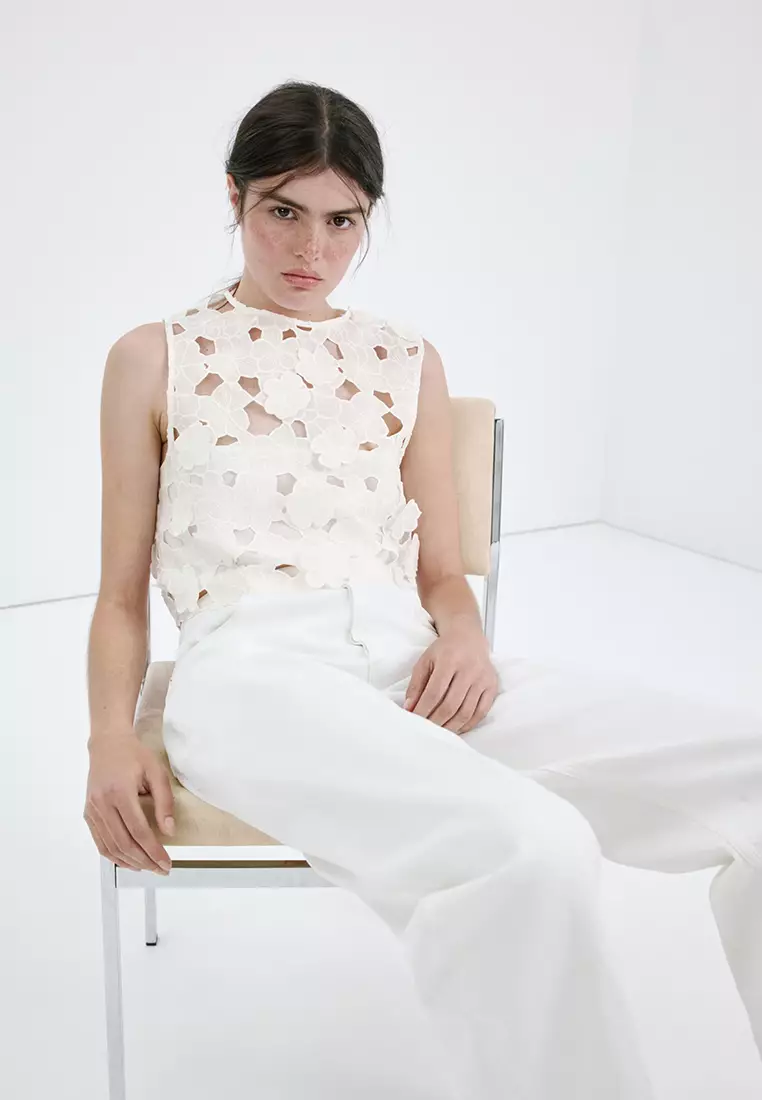 Embroidered Broderie Anglaise Top