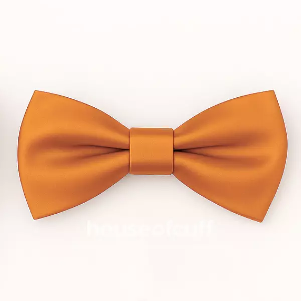 Houseofcuff Dasi Kupu Polos Bowtie Pria Bahan Satin Mustard