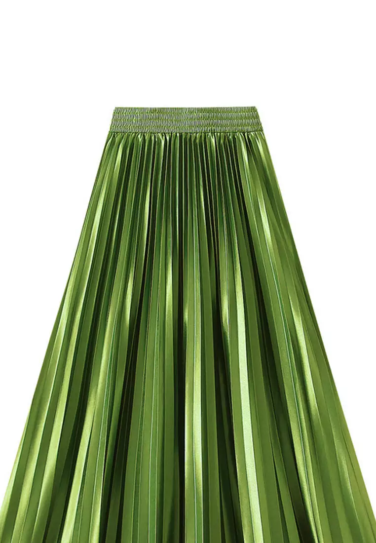 High Waist Glossy Pleated Skirt AF-6623