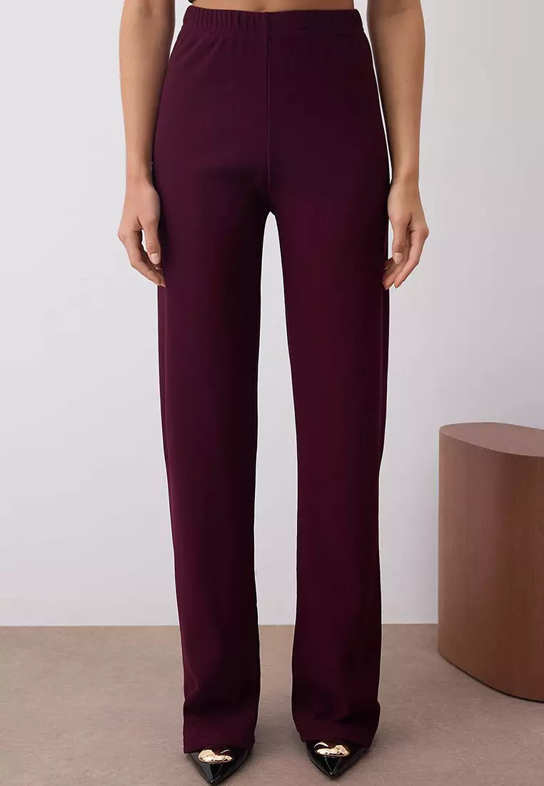 Plum Zero Sleeve Ottoman Bodycon Button Detailed Stretchy Knitted Bottom - Top Set Twoaw26Au83