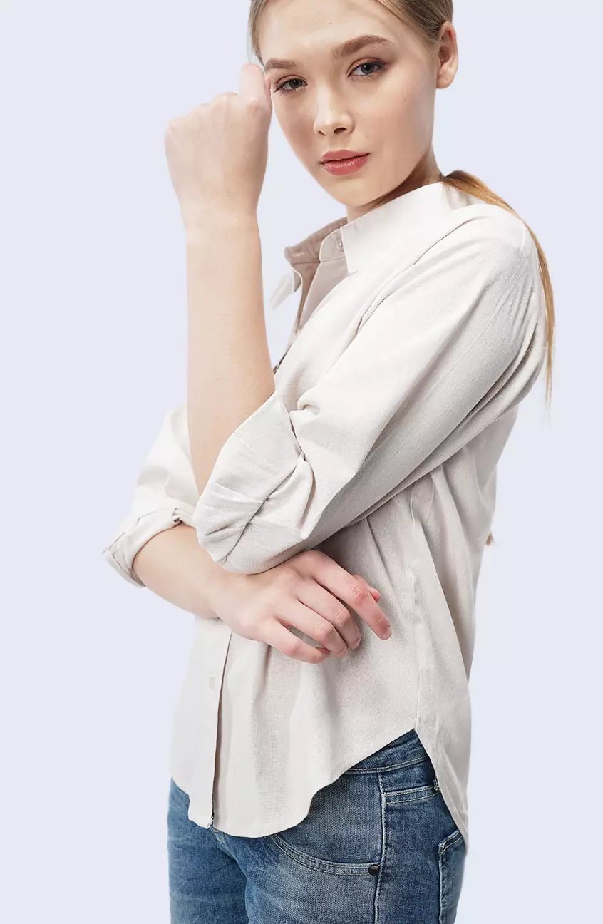 Kemeja Wanita Byan Ecru Cream