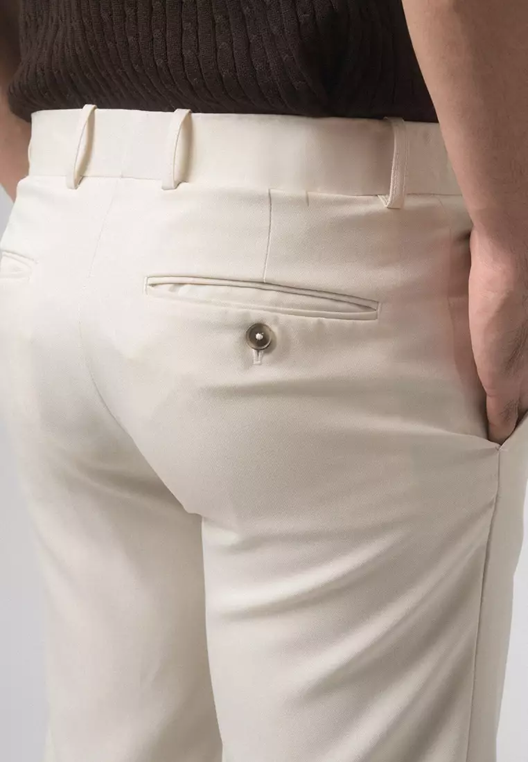 Pedro Regular Fit Trousers Pants Ivory
