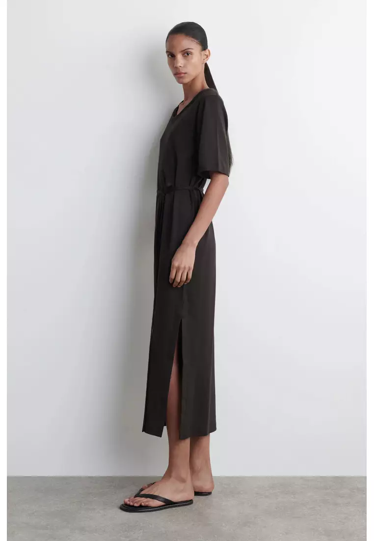 BELTED MIDI T-SHIRT DRESS