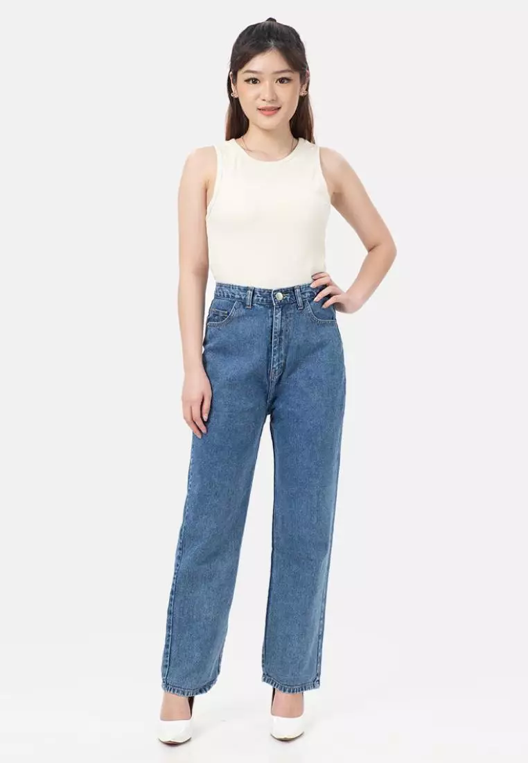Basic Straight Jeans in Blue