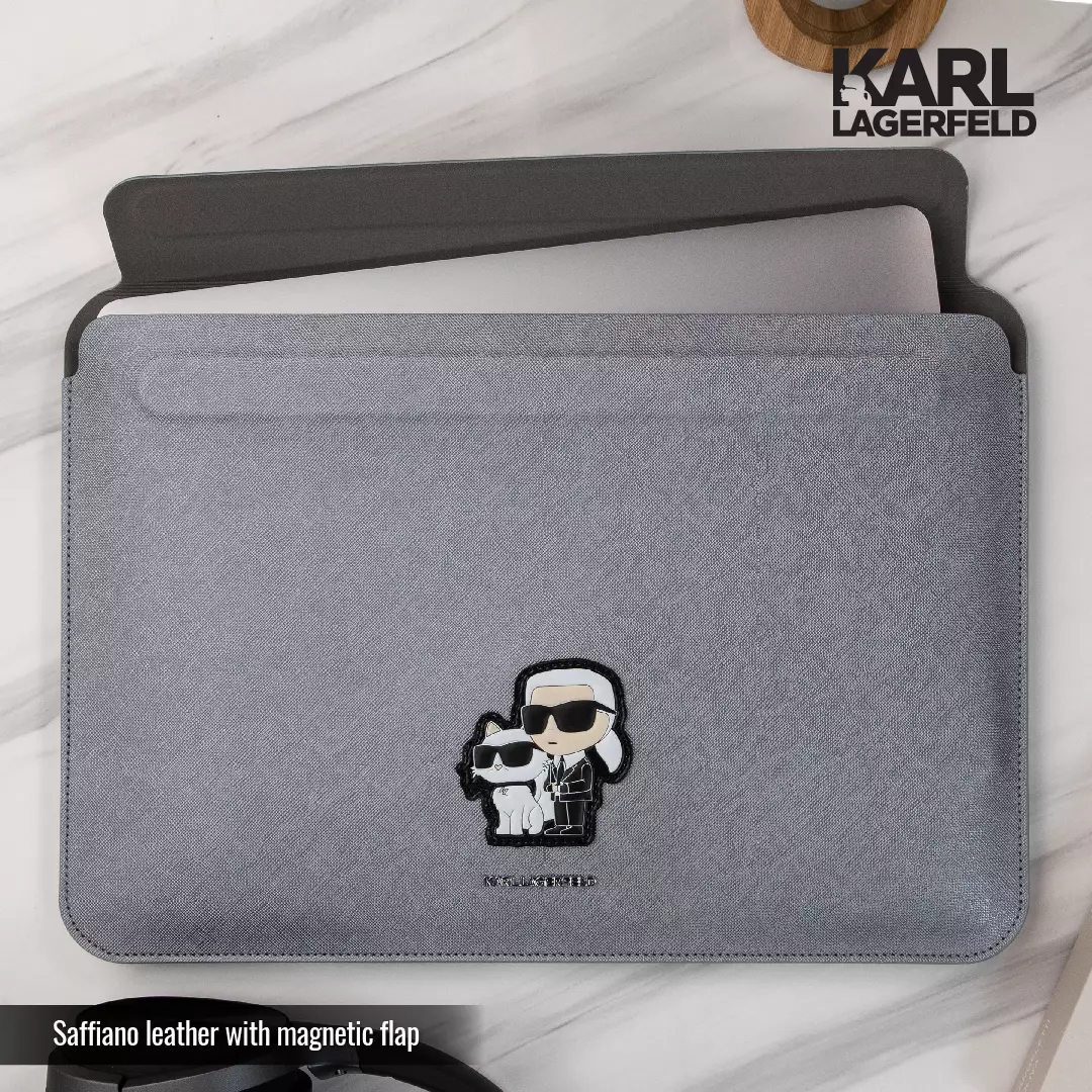 Karl Lagerfeld 16 Silver Laptop Sleeve - K&C NFT Logo