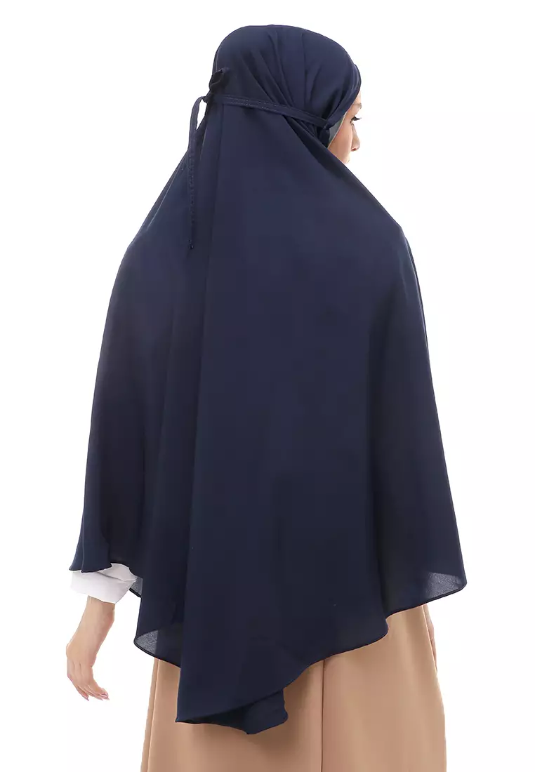 Nindy Jilbab Khimar Bergo Jumbo Motif Polos Relaxed Fit - Navy