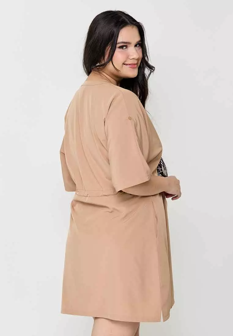 Milly Plus Size Celestina Top with Adjustable Waist Tie