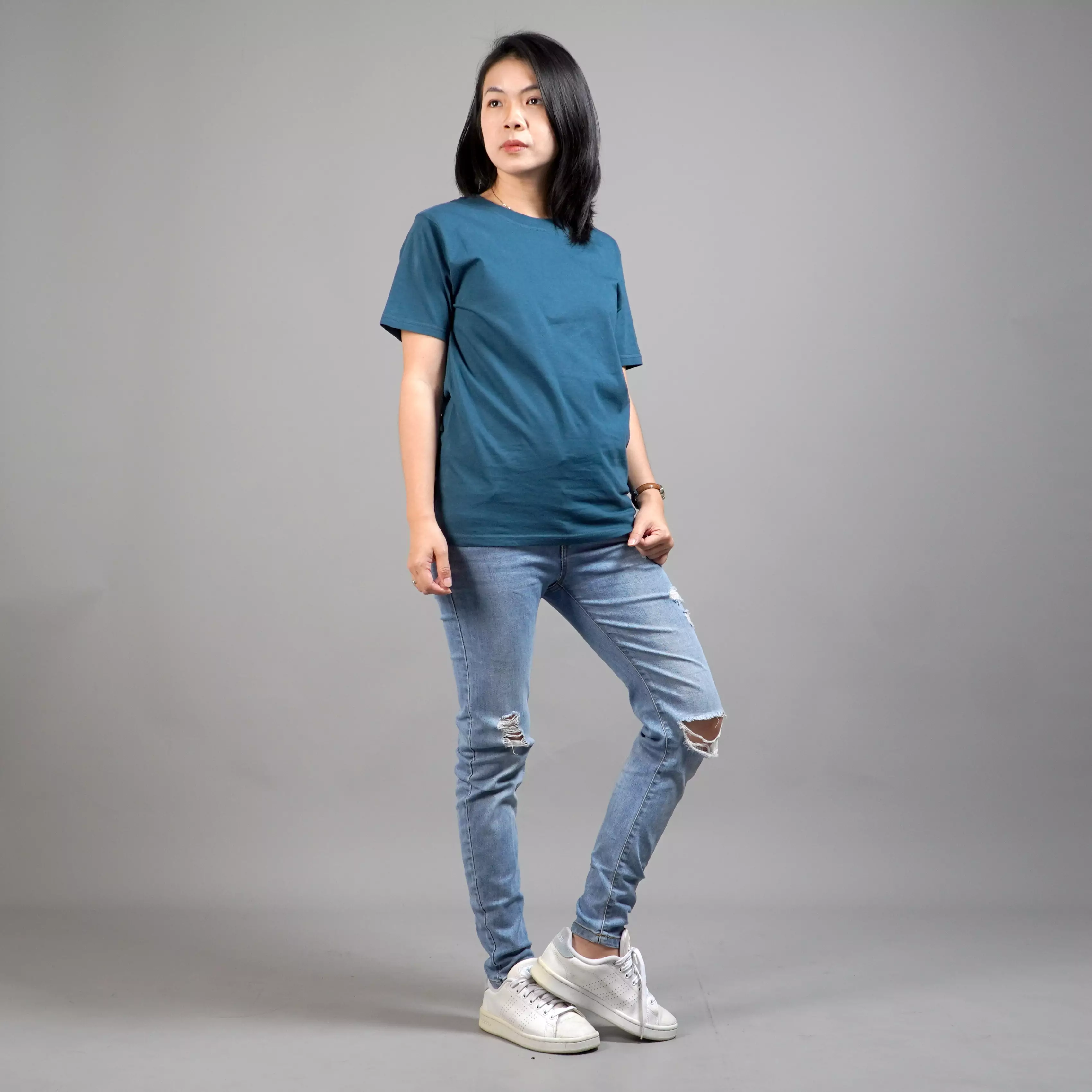  UNILO Size S-BIG Kaos Polos Wanita Basic TShirt Cotton - Teal